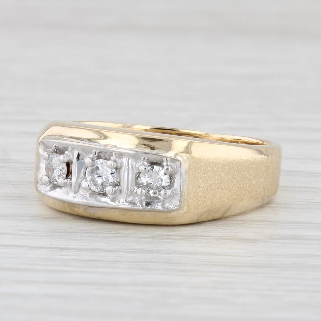 0.15ctw Diamond Ring 14k Yellow Gold Size 8.5 Vintage Wedding Band
