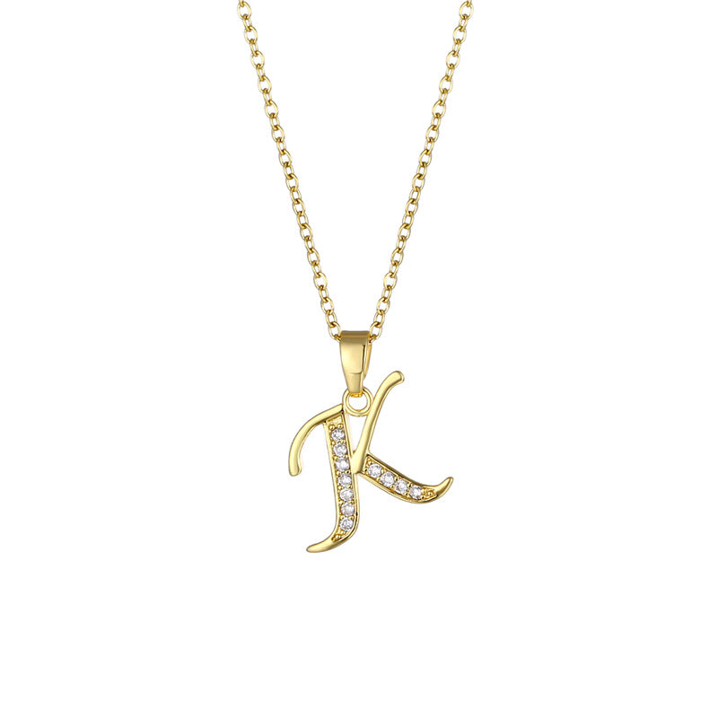 Minimalist Letter Text Number Stainless Steel Electroplating Necklaces