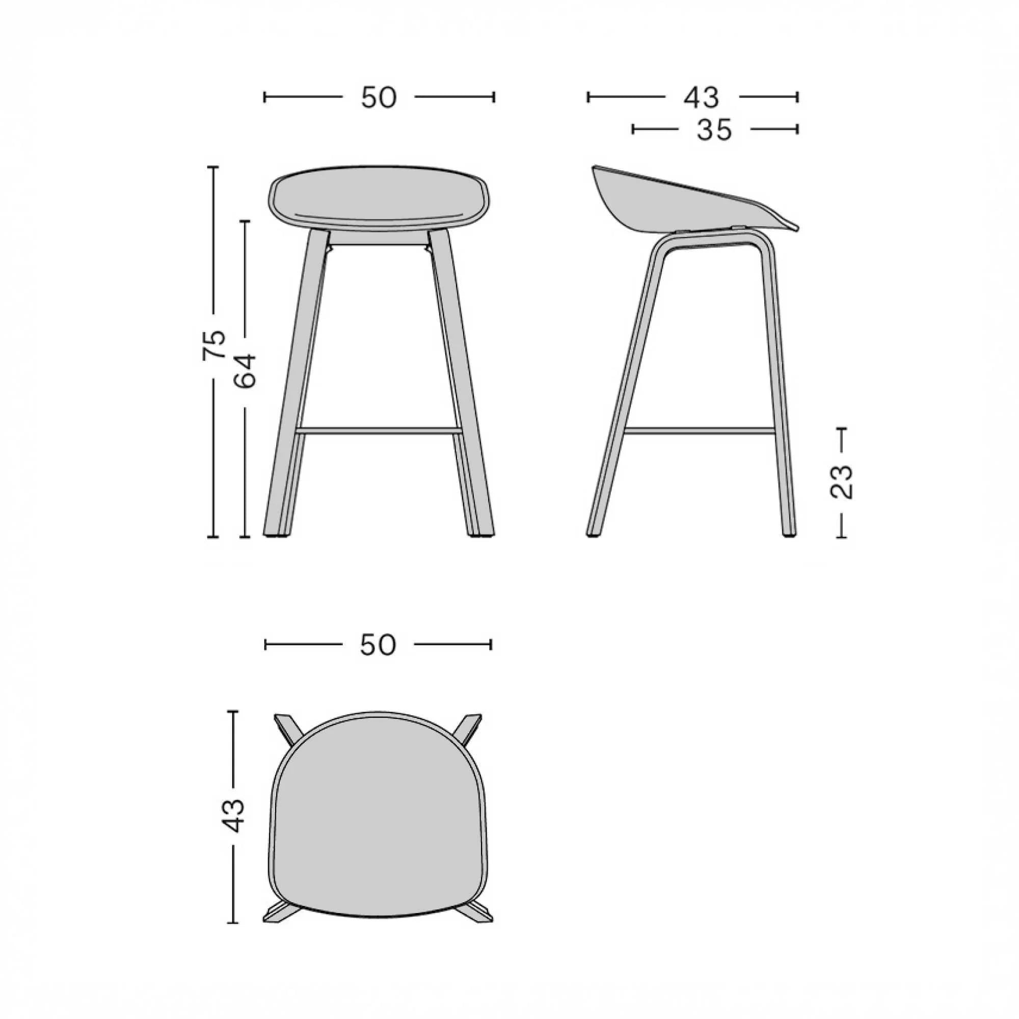 About A Stool AAS32 HIGH Bar Stool (75cm)