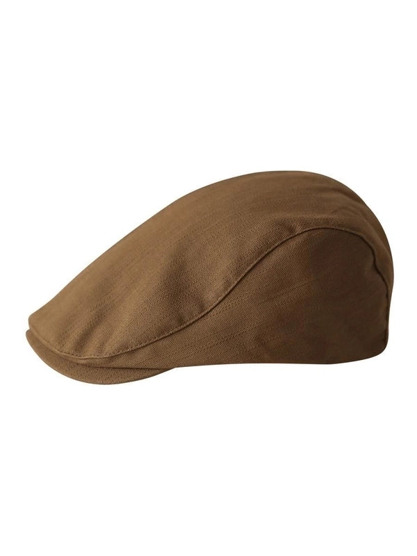 Unisex Basic Retro Solid Color Curved Eaves Beret Hat