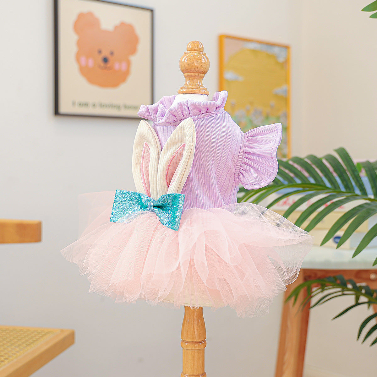 Rabbit Ear Decor Dog Cat Princess Dress