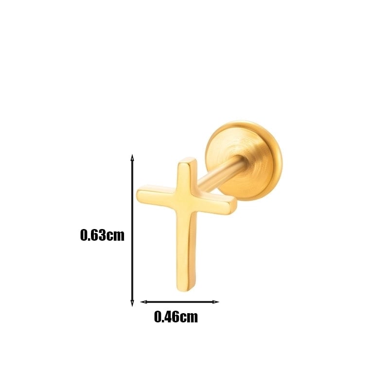 1 Piece Ear Cartilage Rings & Studs Minimalist Geometric Round 316L Stainless Steel  Plating 18K Gold Plated Ear Cartilage Rings & Studs