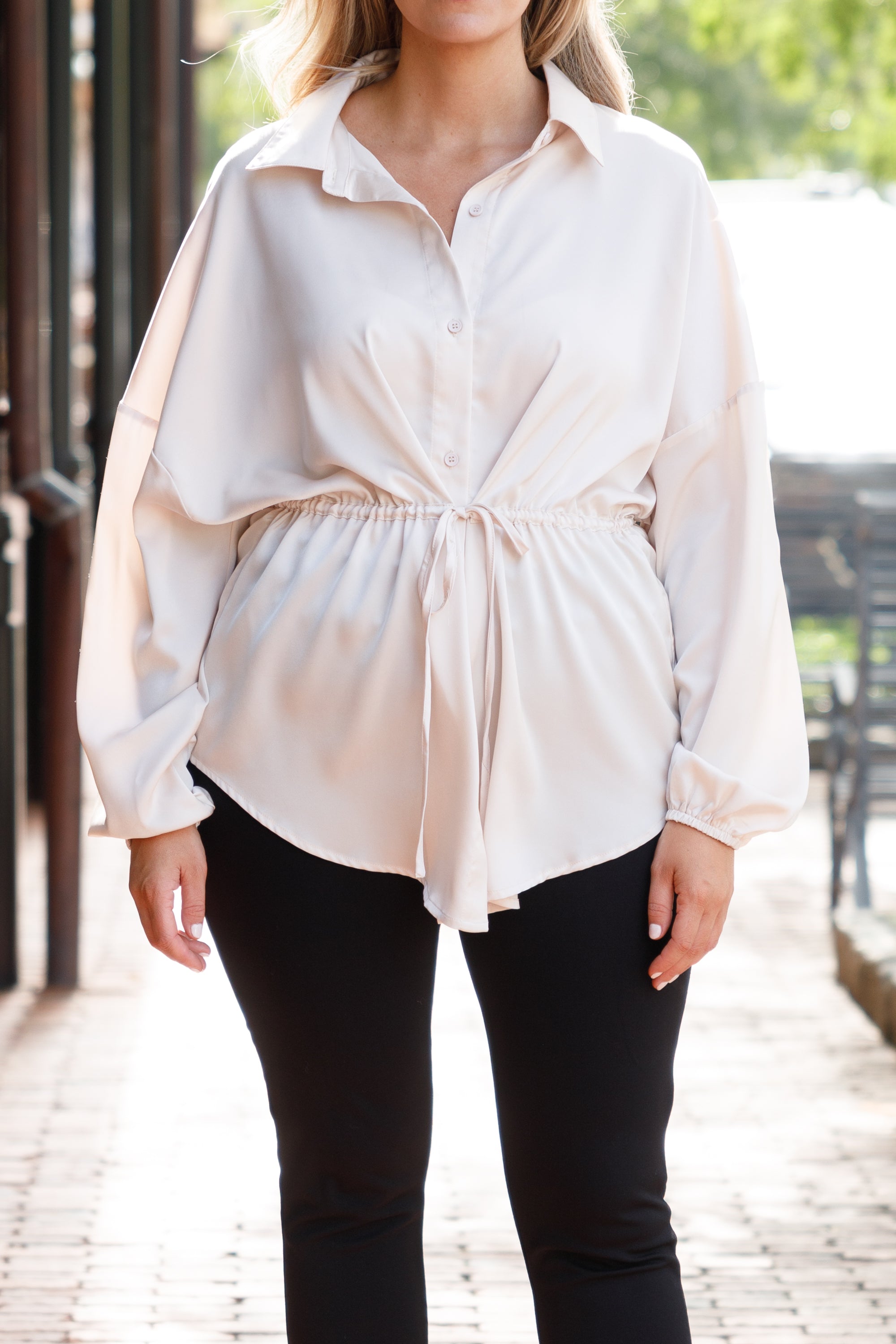 For The Weekend Blouse. Cream