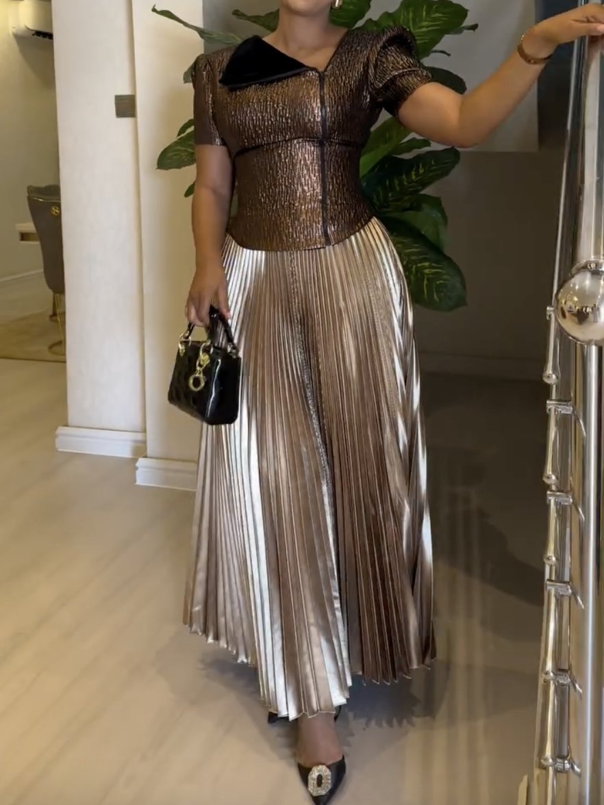Luxury Pleated Cocktail Dress