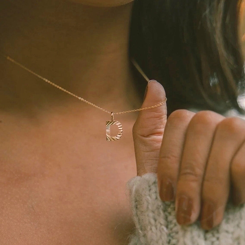 Minimalist Letter Stainless Steel Pendant Necklace In Bulk