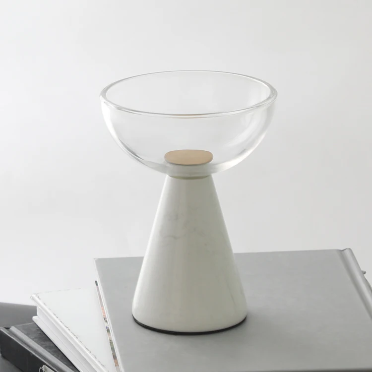 round creative dining table centerpiece decorative glass fruit bowl dry fruit plate decoration