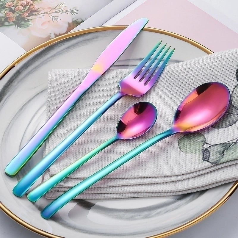 Casual Solid Color Stainless Steel Tableware