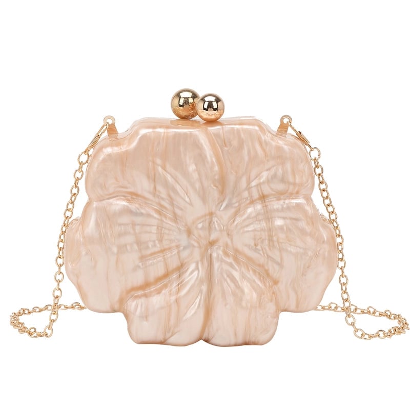 White Pink Black Arylic Solid Color Round Evening Bags