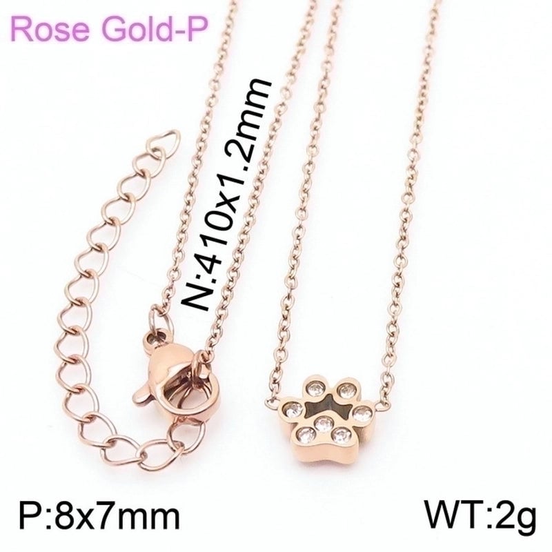 Minimalist Korean Style Animal Paw Print Titanium Steel 18K Gold Plated Plating Bracelets Earrings Necklace