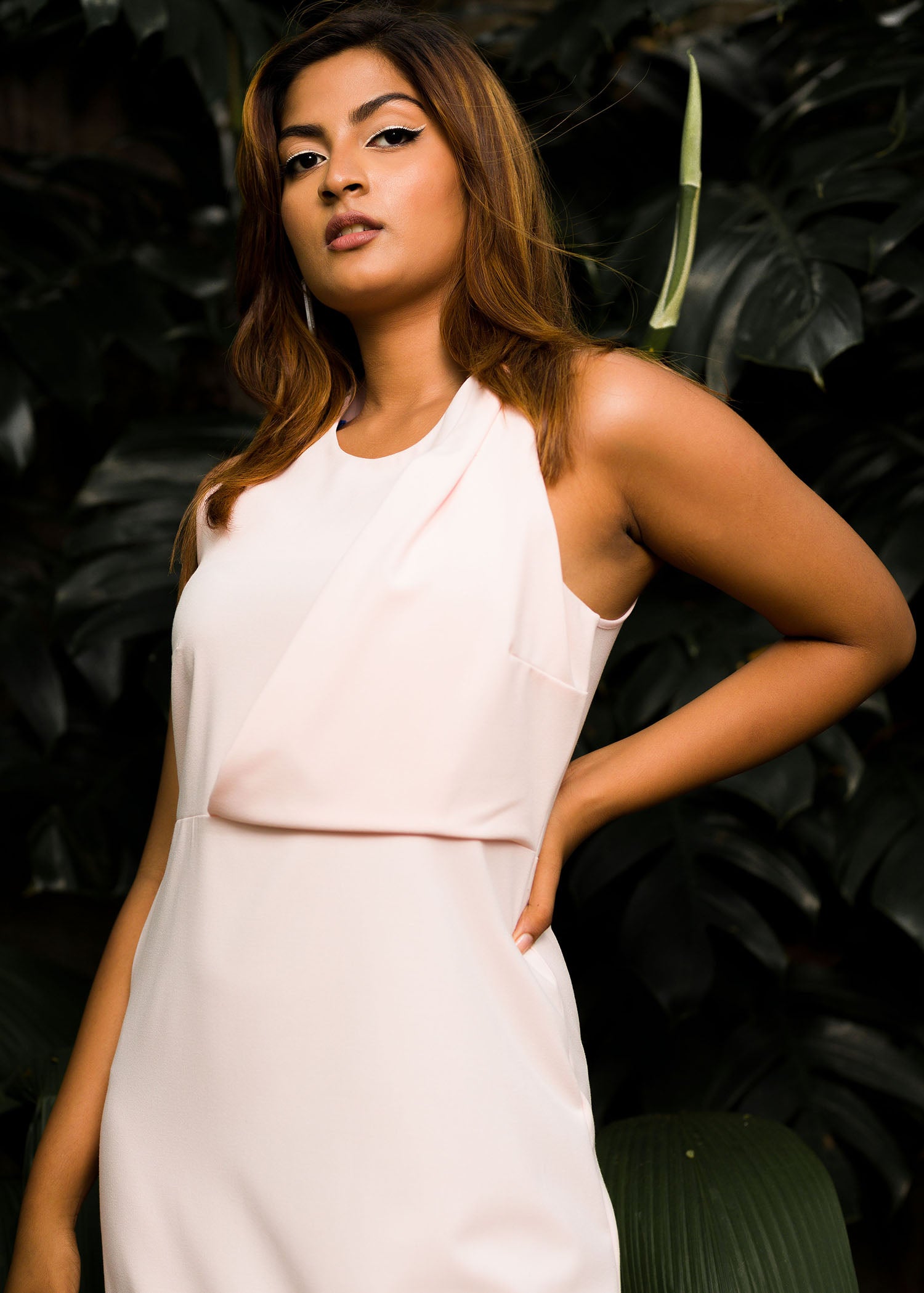 Sleeveless Mock Wrap Dress