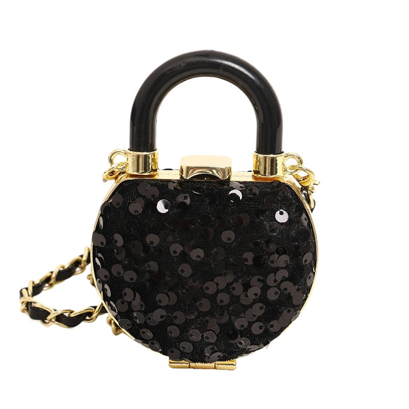 Women's Mini Canvas Heart Shape Streetwear Heart-shaped Lock Clasp Shoulder Bag