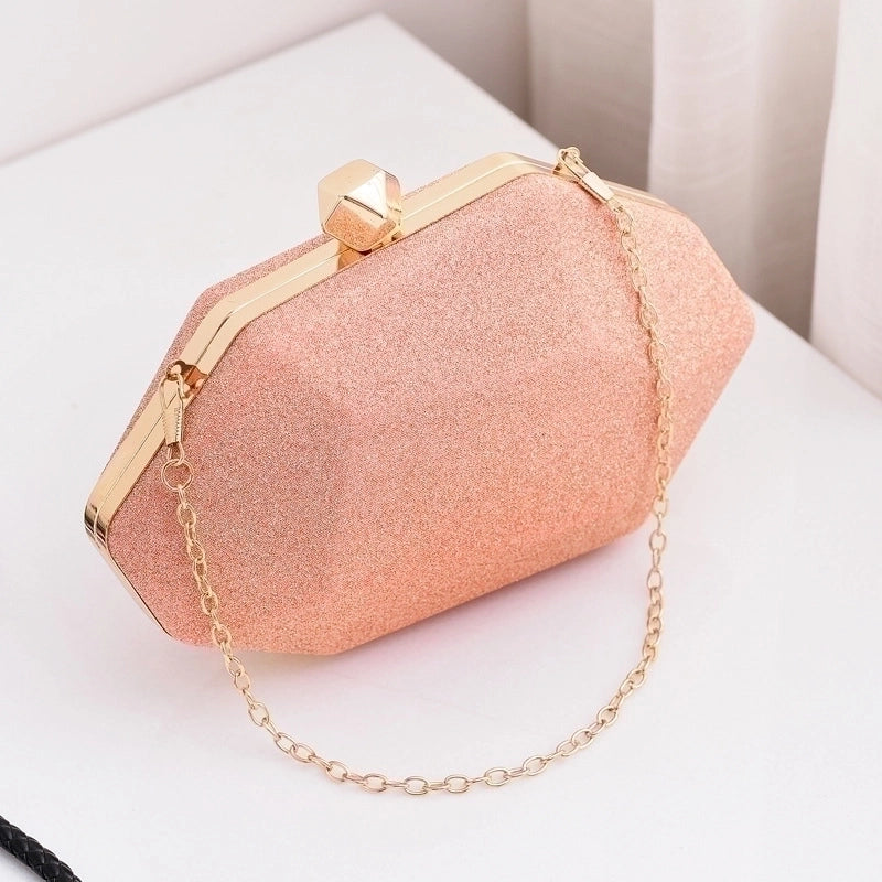 White Champagne Light Green Pu Leather Solid Color Square Evening Bags