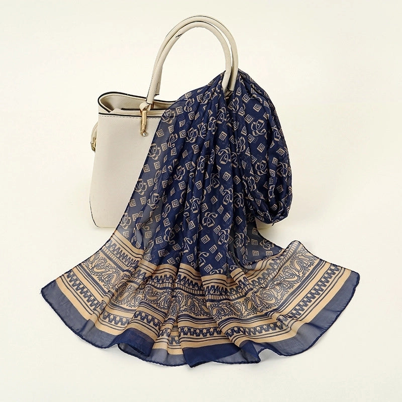 Women's Elegant Lady Lotus Chiffon Silk Scarf