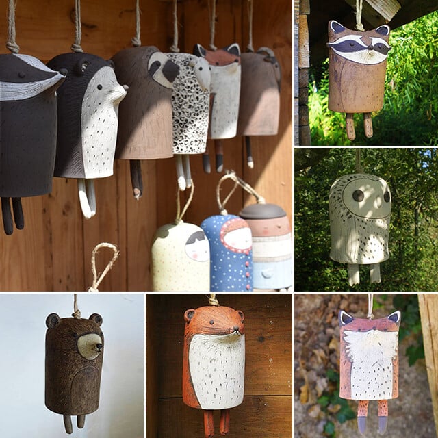 Beautiful Rustic Animal Wind Chimes .Boho Handmade Garden Decor Gift