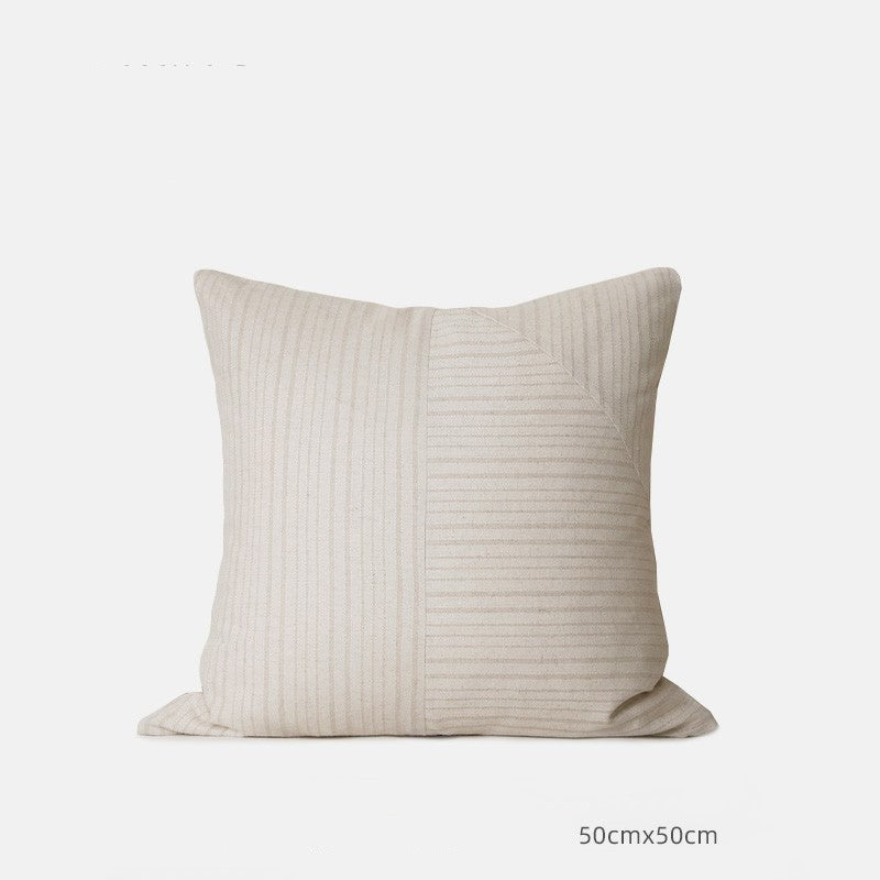 Chic Striped Cotton-Linen Blend Pillow