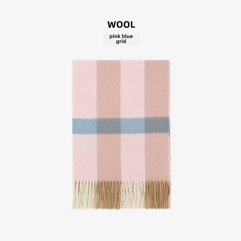 Wool Scarf Advanced Sense Simple Plaid Spring Clothing Women's Clothing Batch Winter Explosions For Women And Men