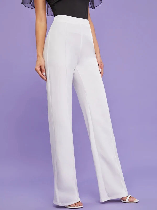 Wide Band Waist Zip Back Pants( Clearance sale