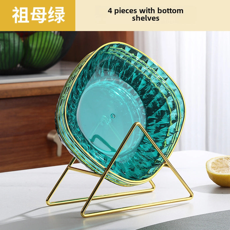 Light Luxury Transparent High-grade Bone Spitting Dish Household Dining Table Bone Dish Food Grade Snack Dish Fruit Dish Candy Nut Dish