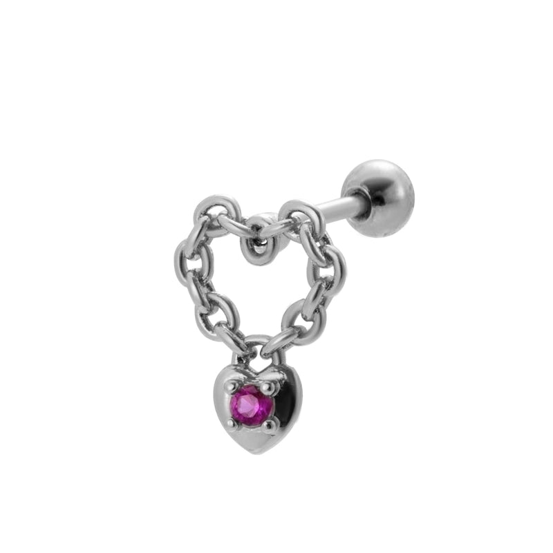 1 Piece Ear Cartilage Rings & Studs Sweet Heart Shape Flower 316L Stainless Steel  Copper Plating Inlay Zircon Ear Cartilage Rings & Studs