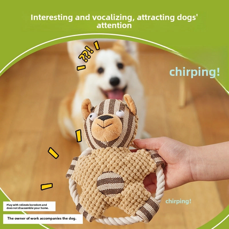 Pet Bite Toy Wear-resistant Tear-resistant Cotton Rope Toy Dog Molar Tooth Cleaning Cartoon Pet Toy