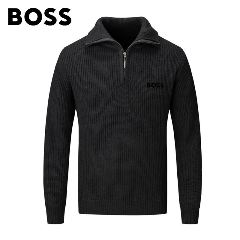 BOSS Men-s Half Zip Turtleneck Sweater