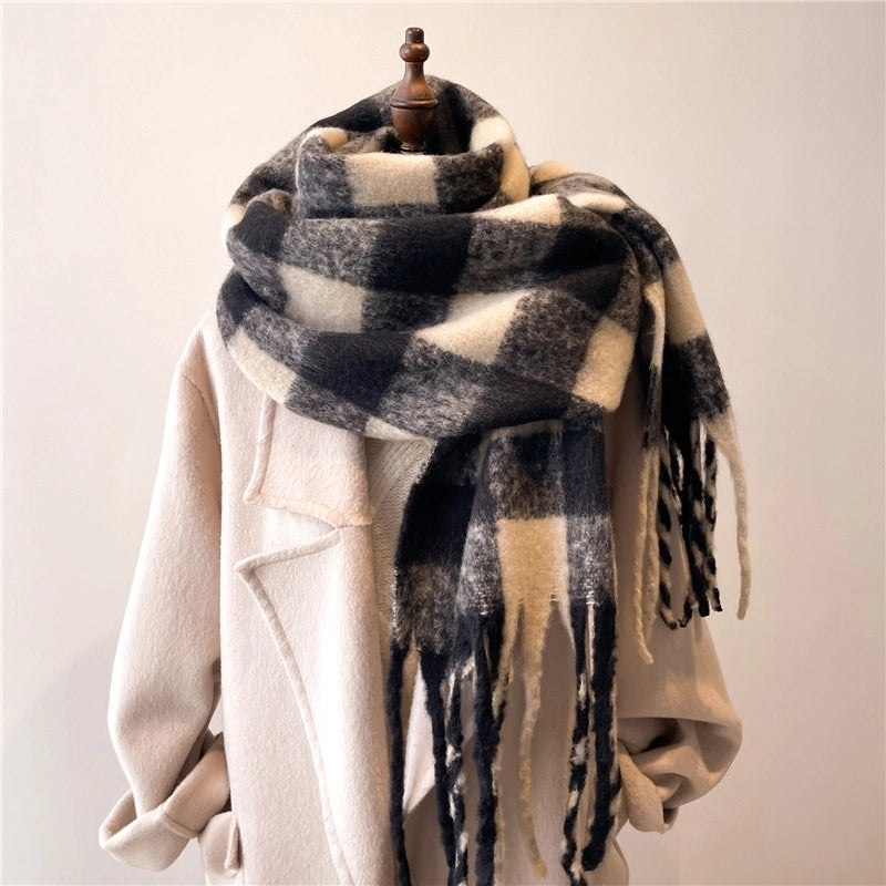 Women's Minimalist Color Block Imitation Cashmere Scarf