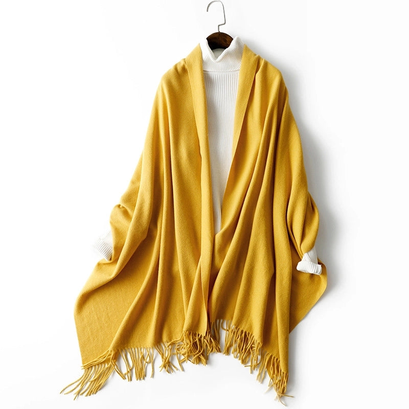 Women's Fashion Solid Color Artificial Wool Polyester Winter Scarves