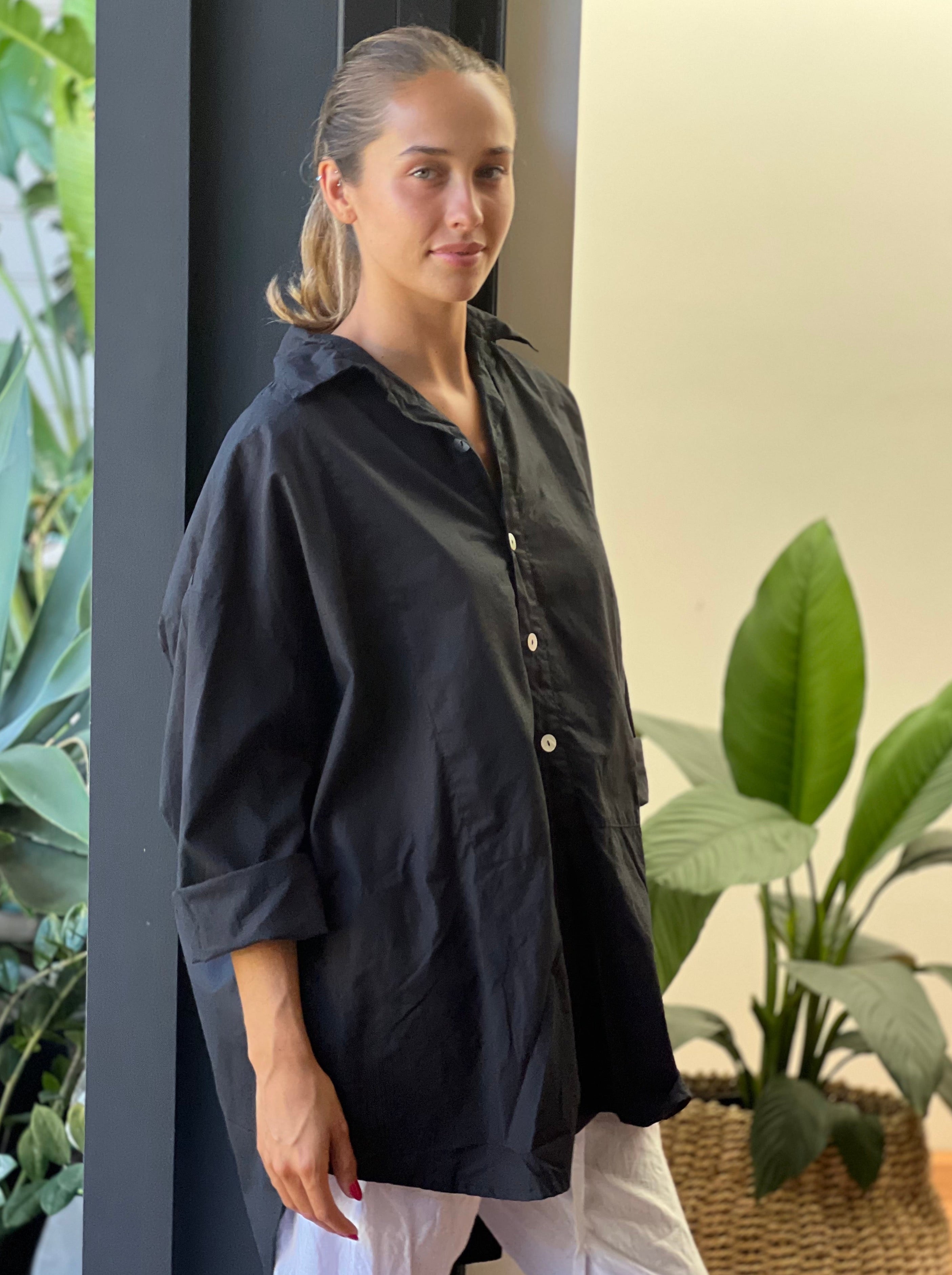 megan shirt-black cotton