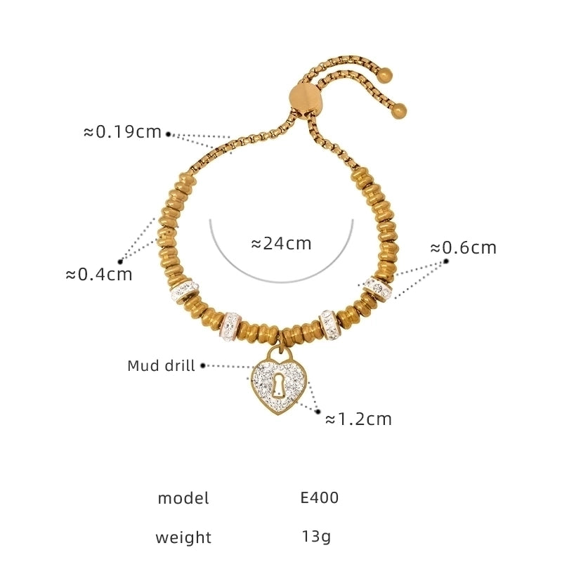 Hip-Hop Exaggerated Devil'S Eye Star Heart Shape Titanium Steel 18K Gold Plated Zircon Bracelets In Bulk