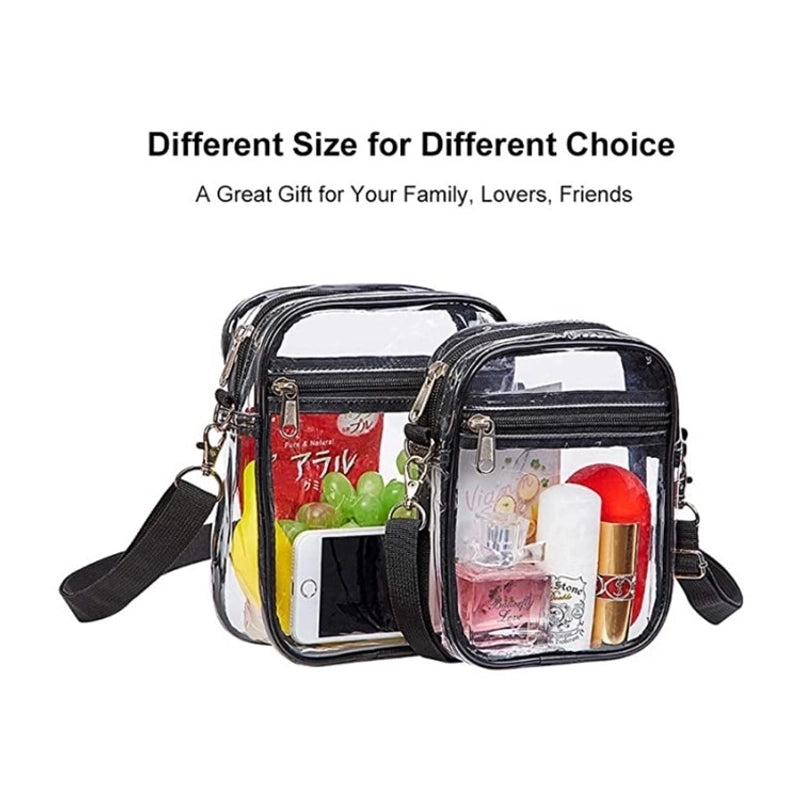Unisex Pvc Solid Color Casual Transparent Square Zipper Crossbody Bag