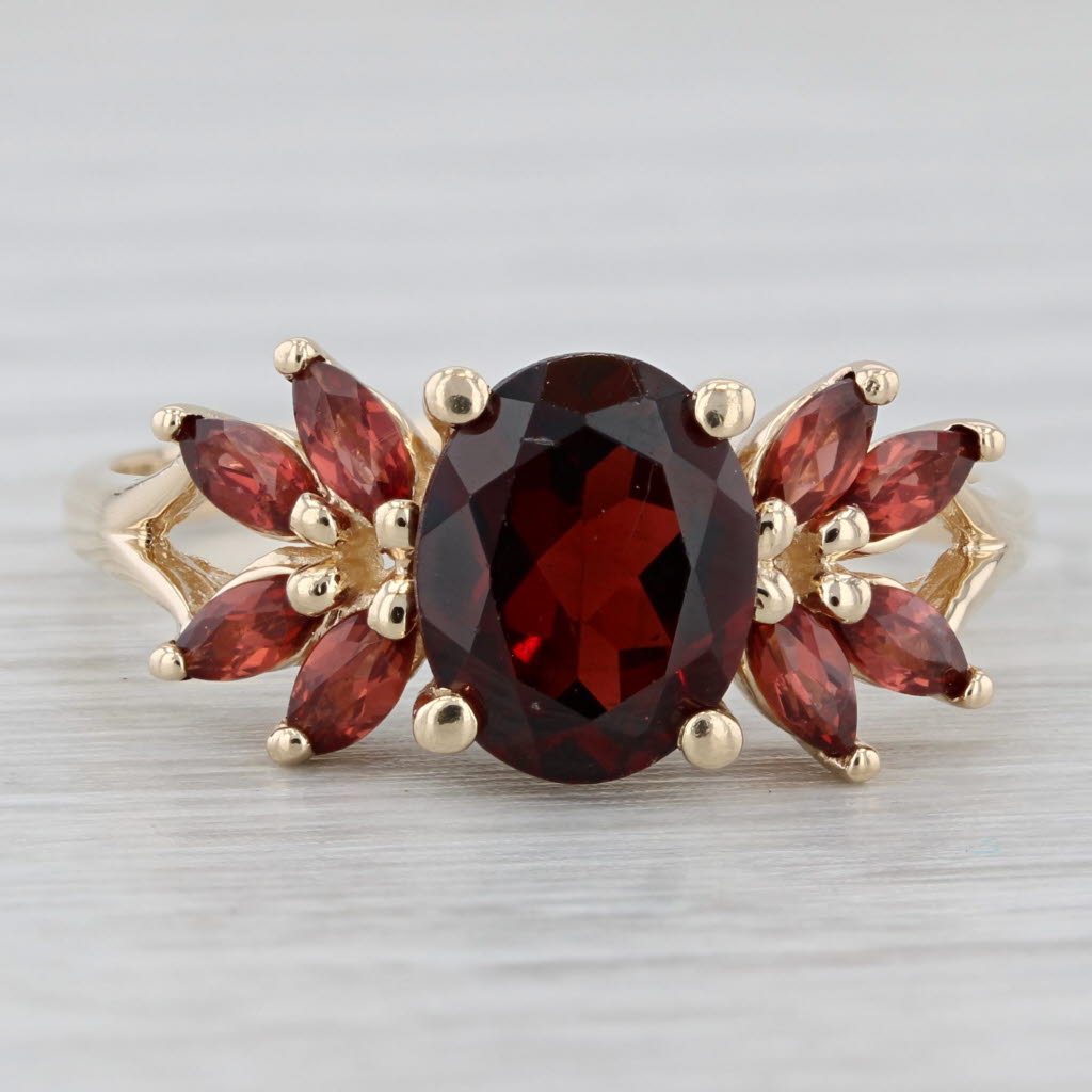 2.68ctw Garnet Ring 10k Yellow Gold Size 9.25