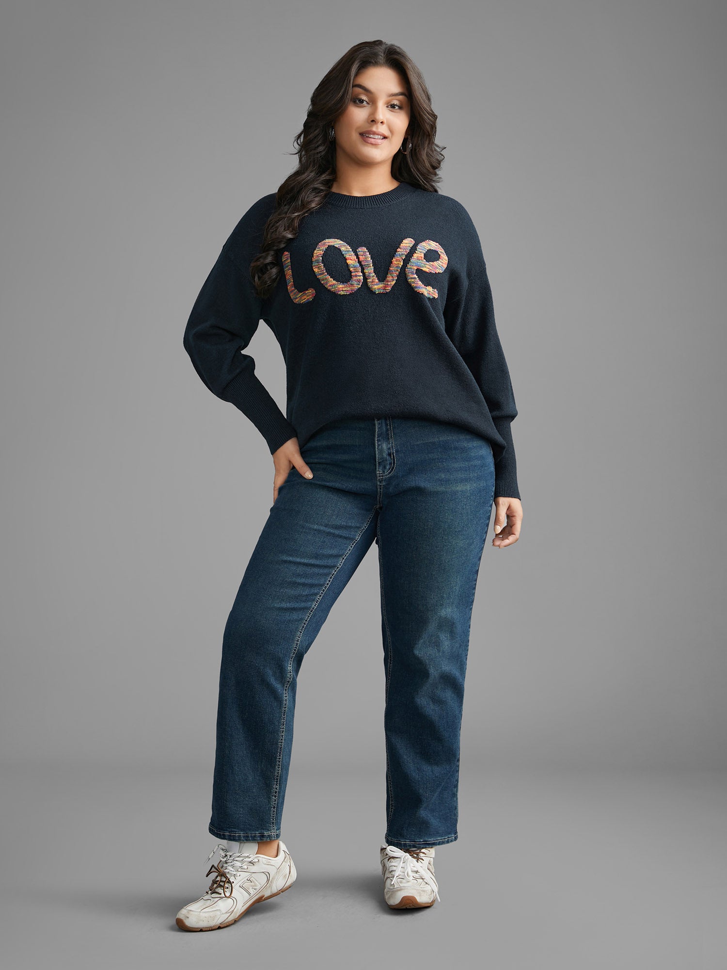 Supersoft Essentials Love Pattern Heather Pullover