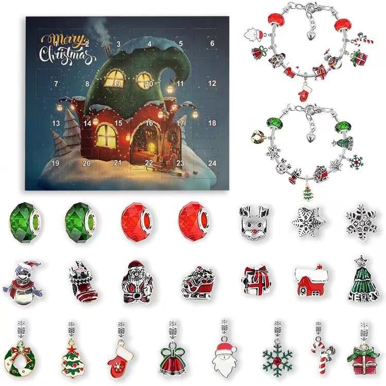 (🎁Early Christmas Sale- 48% OFF🎁) 24 Days Countdown Calendar DIY Christmas Advent Calendar Bracelets Set - Buy 2 Get EXTRA  10％  OFF  & FREE SHIPPING