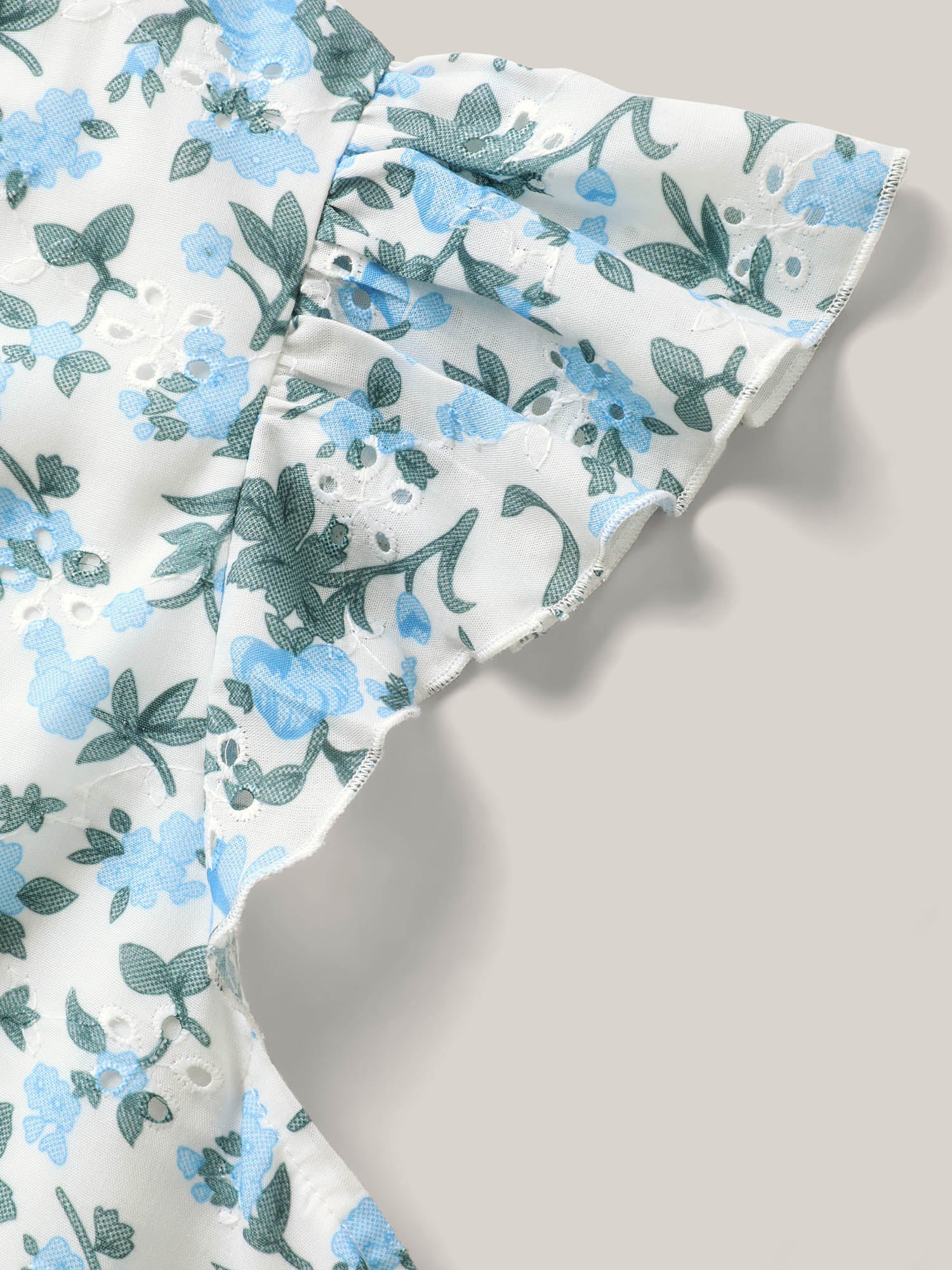 Embroidered Floral Split Neck Tank Top