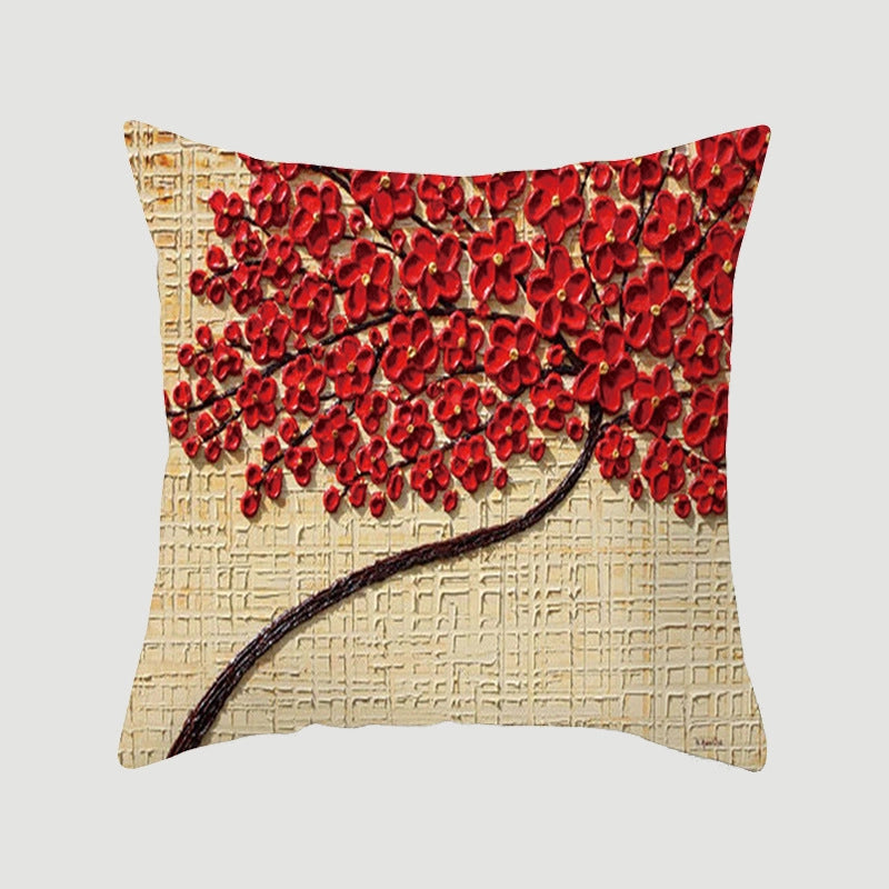 Modern Style Pastoral Letter Plant Linen Pillow Cases Couch & Sofa Decor