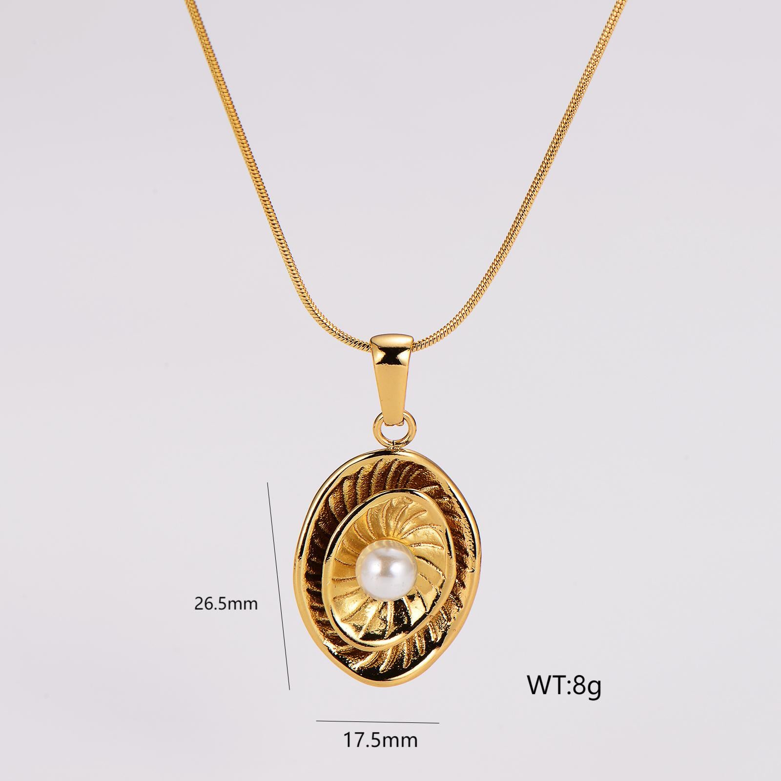 Aml  Retro Fashion Geometric Love Necklace Female Stainless Steel Style Clavicle Chain