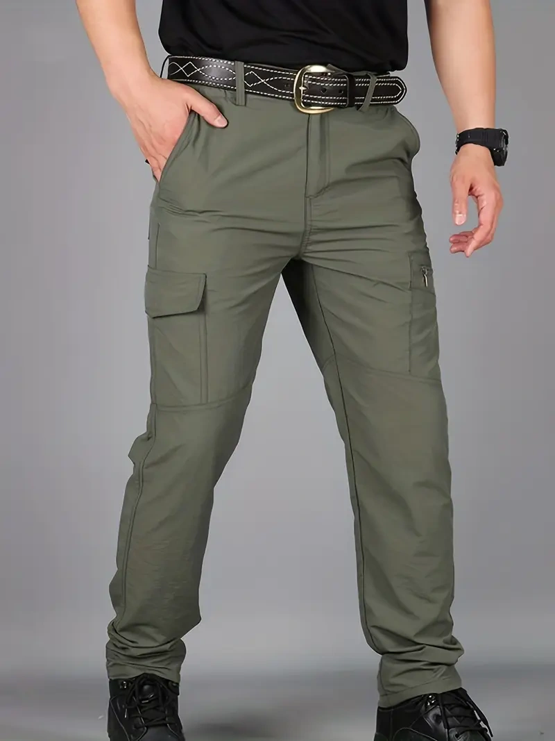 Men's Breathable Summer Casual Trousers with Multi-Pocket Design