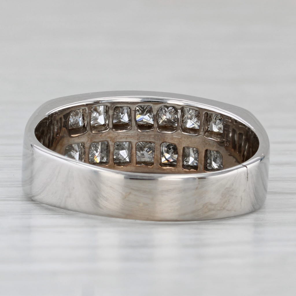 1.40ctw Diamond Wedding Band 18k White Gold Size 9.25