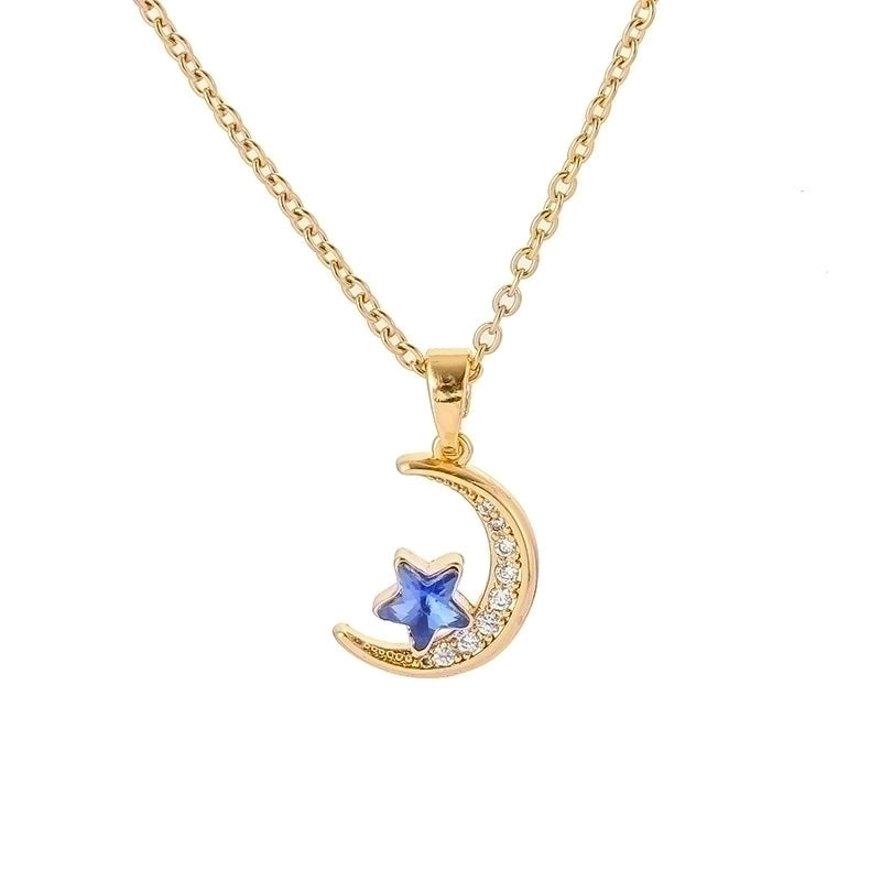 Fashion Round Titanium Steel Inlay Zircon Pendant Necklace