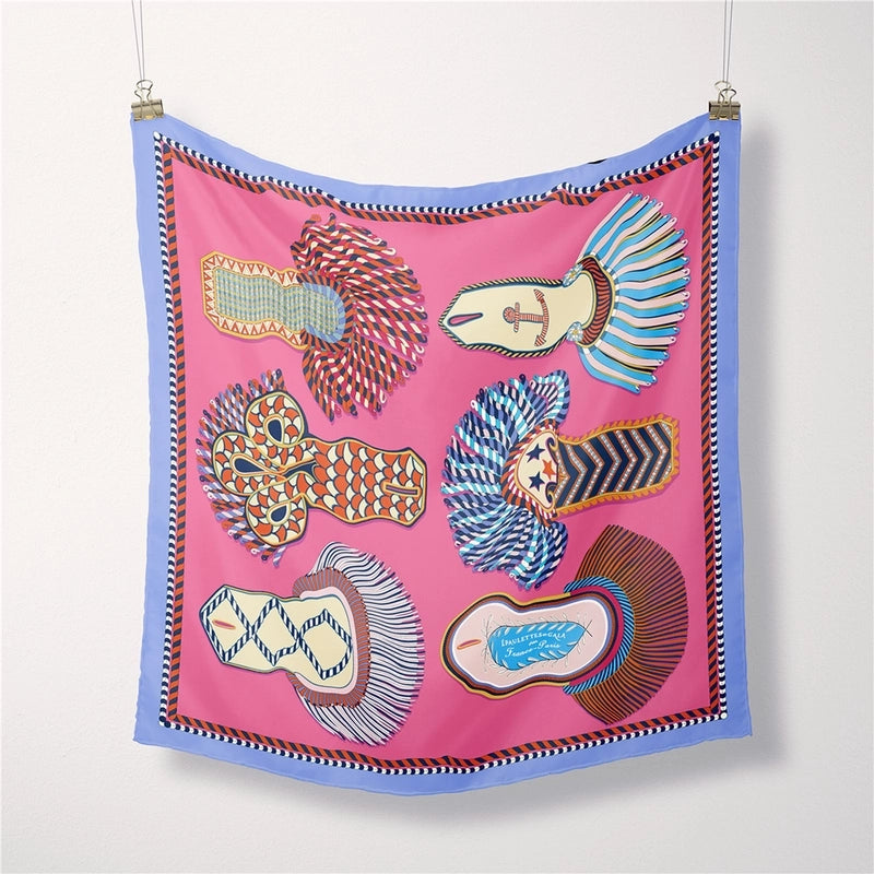 Women's Elegant Geometric Polyester Printing Silk Scarf
