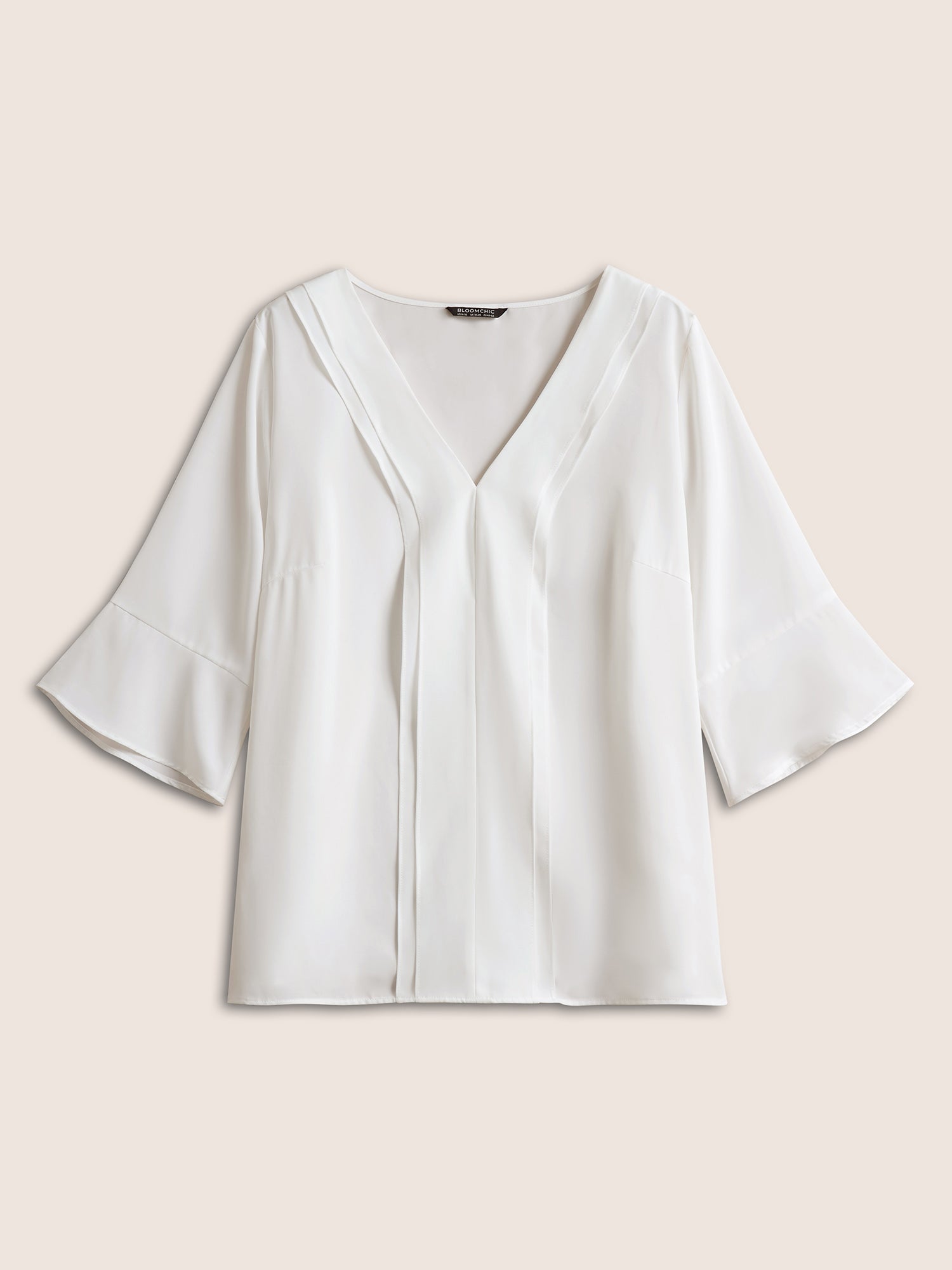 Anti-Wrinkle Plain Ruffles Pleated Blouse