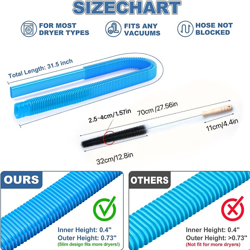 🔥2024 Upgraded Dryer Vent Cleaning Extension Hose Compatible with All Vacuum Cleaner