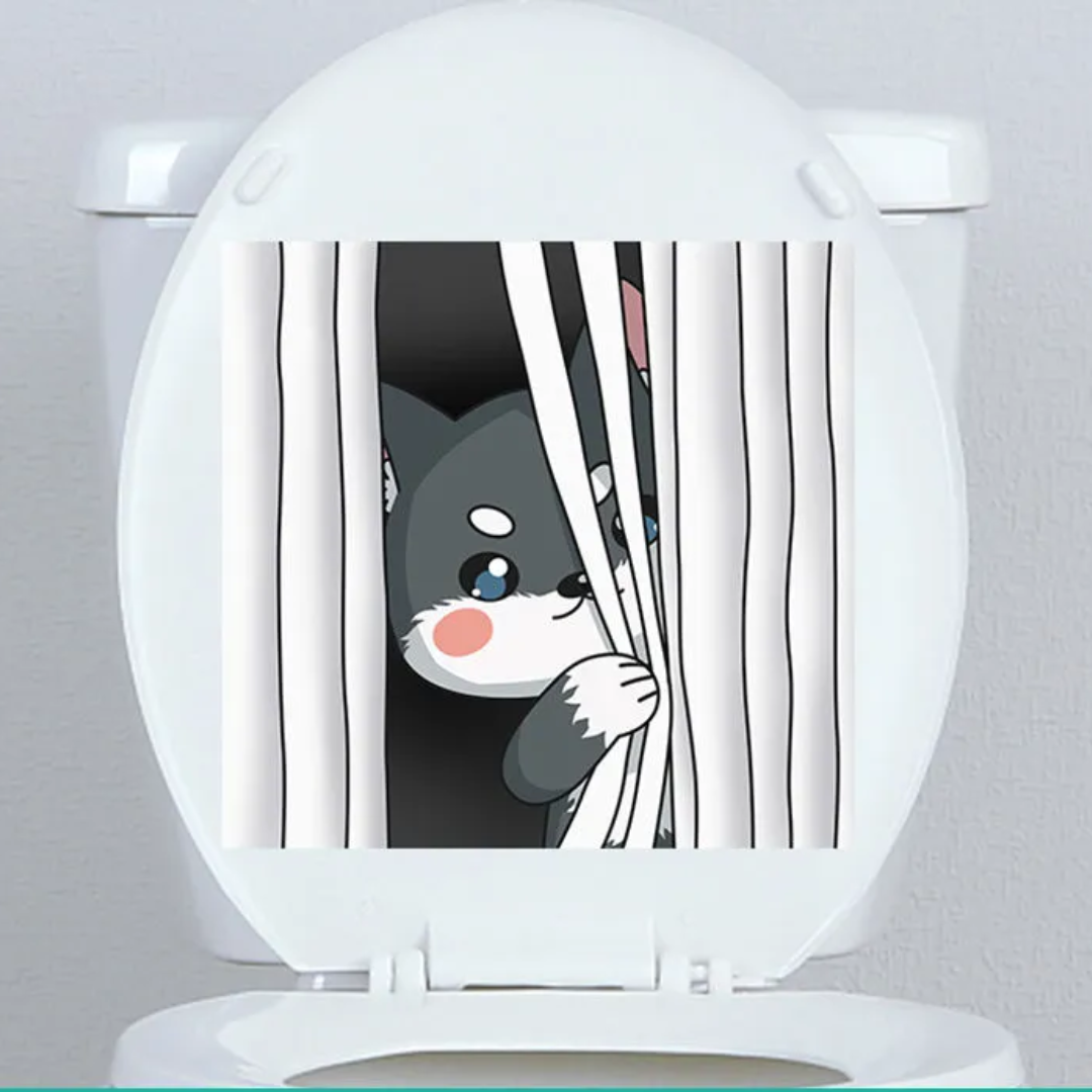 Waterproof Cartoon Toilet Tank Sticker