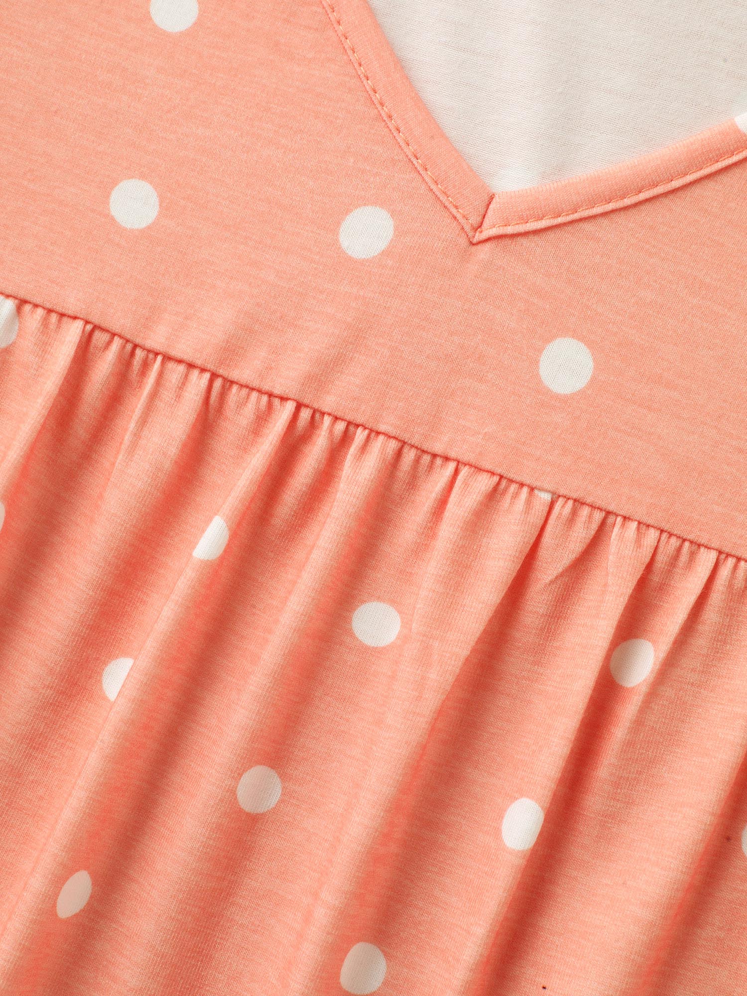 Stretchy Polka Dots Heather Pleated Top
