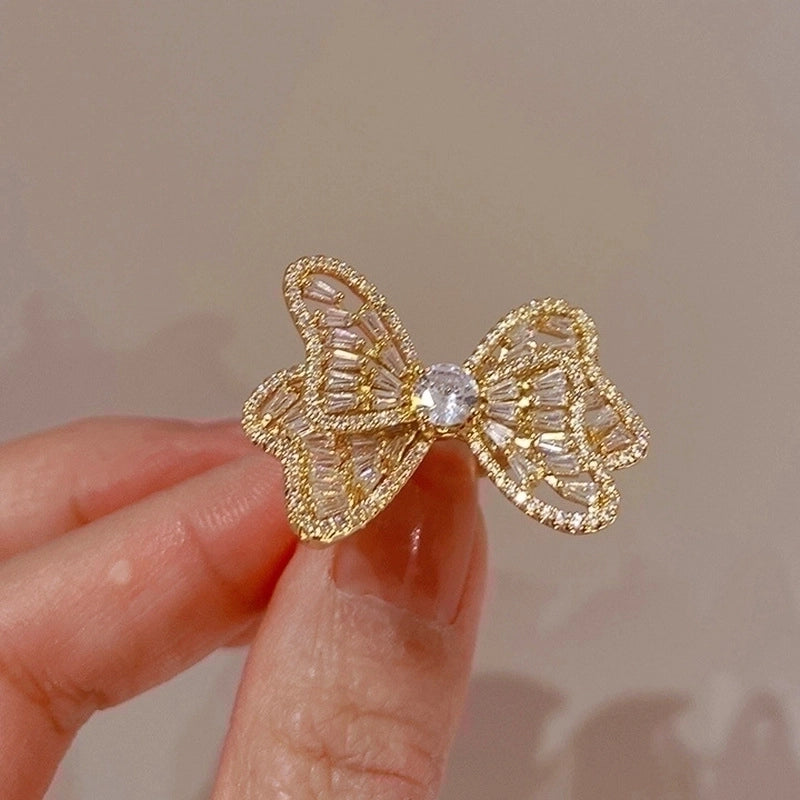 Fashion Rabbit Heart Shape Flower Copper Plating Inlay Shell Zircon Open Ring 1 Piece
