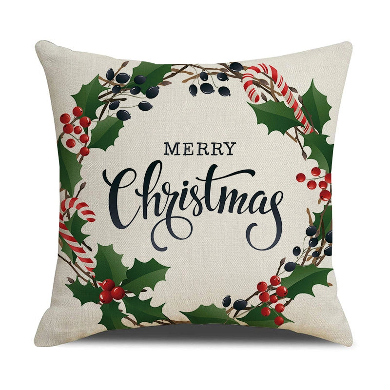Fashion Letter Elk Linen Pillow Cases