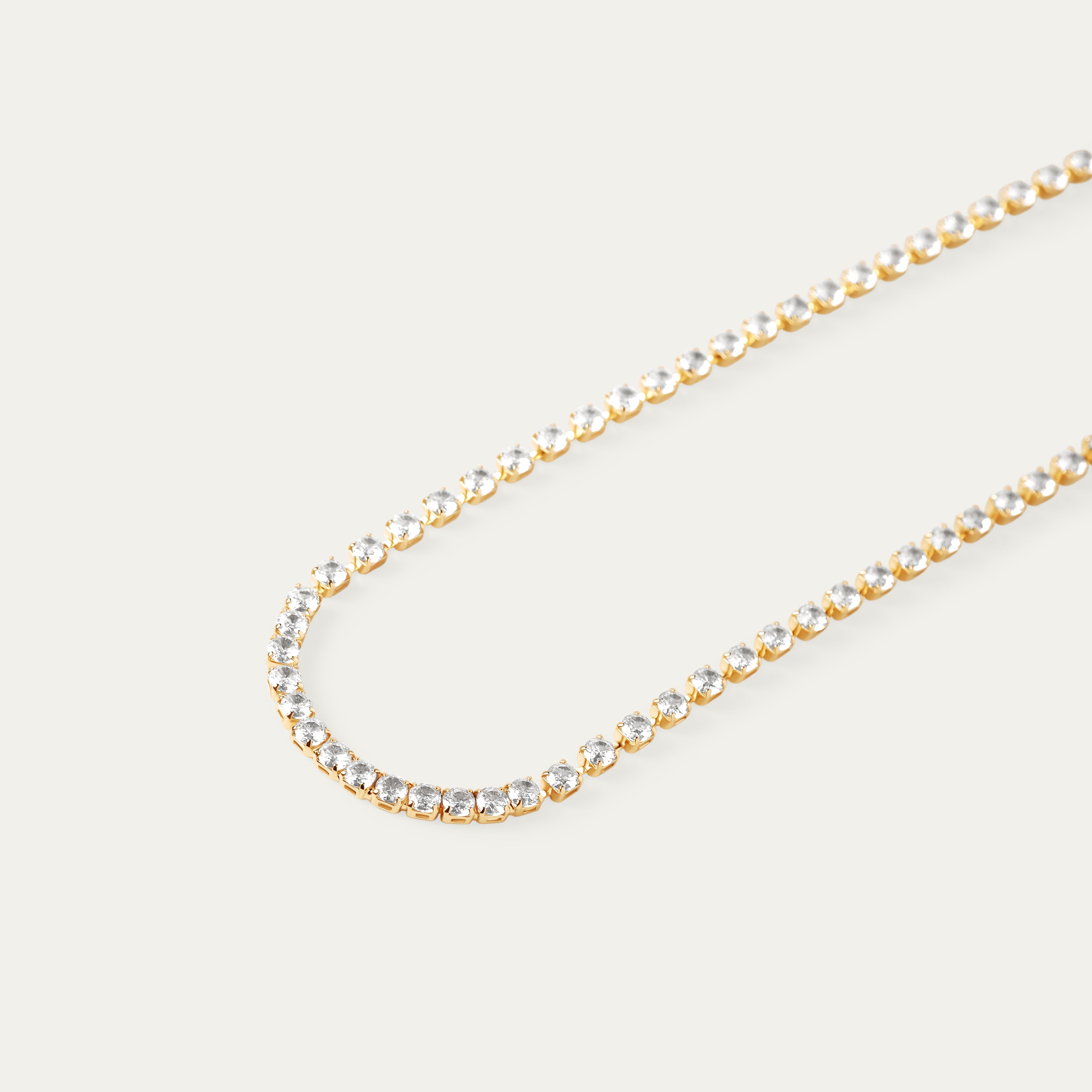 Tenisia CZ Necklace (18K Gold Brass)