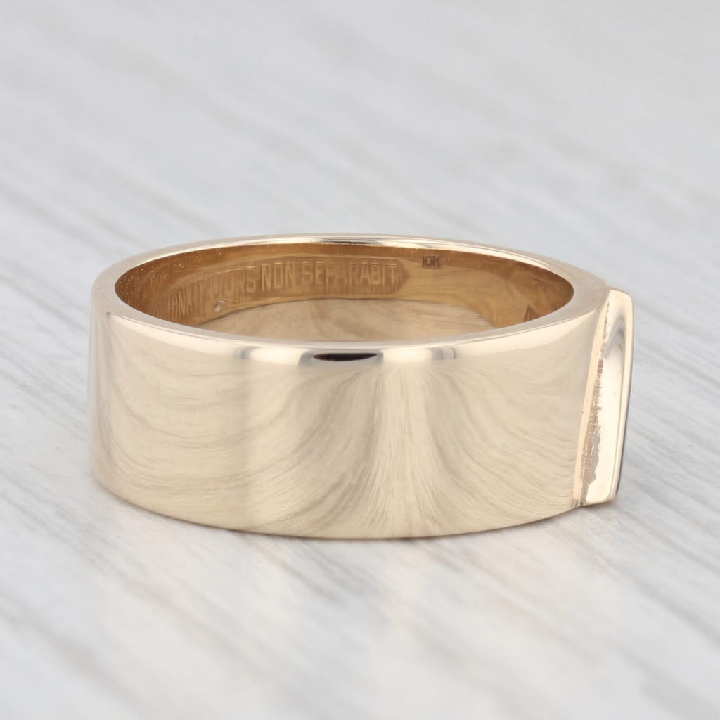 Raised 14th Degree Yod Signet Ring 10k Yellow Gold Masonic Scottish Rite Band
