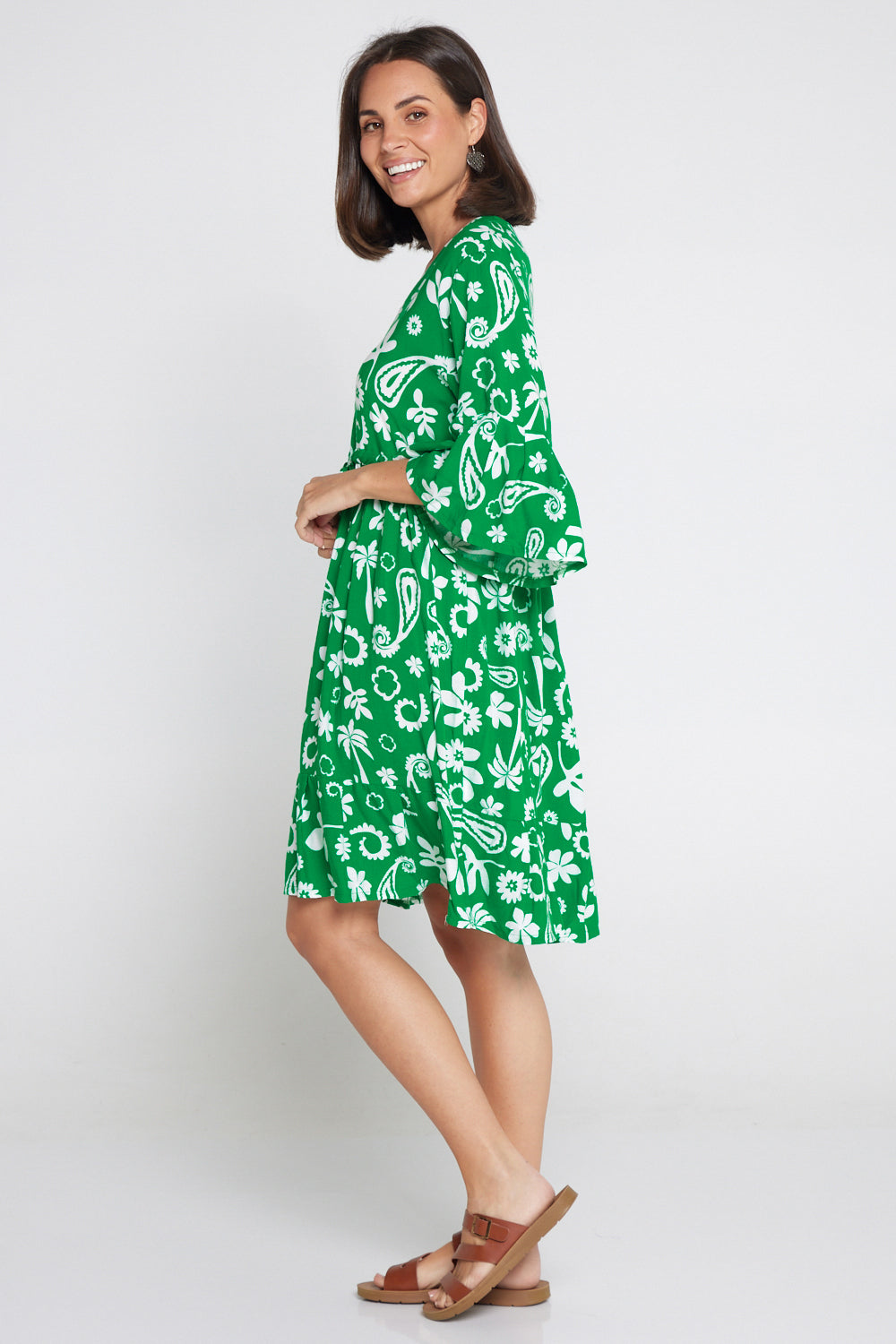 Brunswick Dress - Emerald Paisley