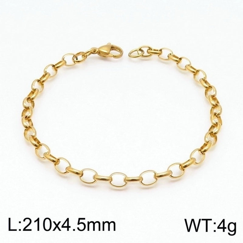 Fashion Geometric Titanium Steel 18K Gold Plated Bracelets In Bulk